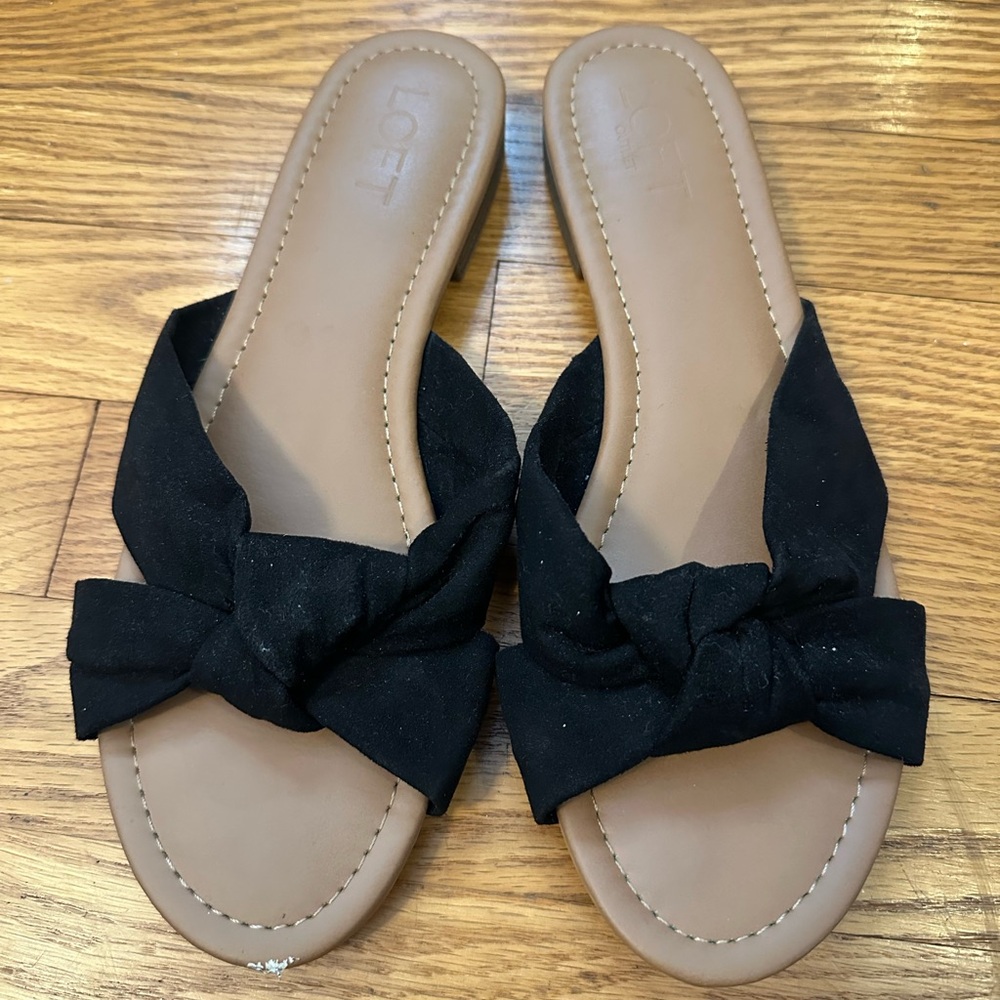 LOFT Black Bow Sandals for Women
